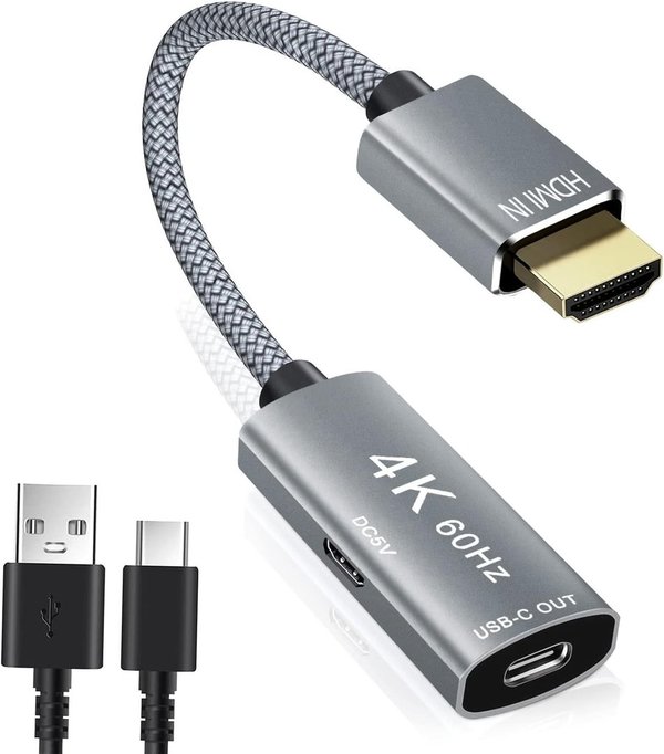 Adaptador Cable HDMI Macho a USB-C Hembra con Cable Tipo C